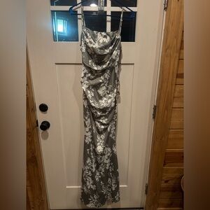 Elegant Floral Corset Maxi Dress